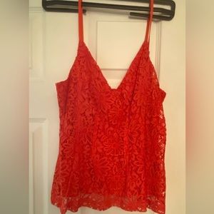 Dynamite red lace zip up top